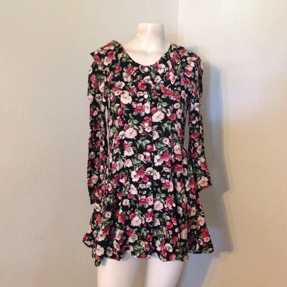 Vintage 70/'s Red White Floral Fleur de Lis Print Sheath Dress Size SM